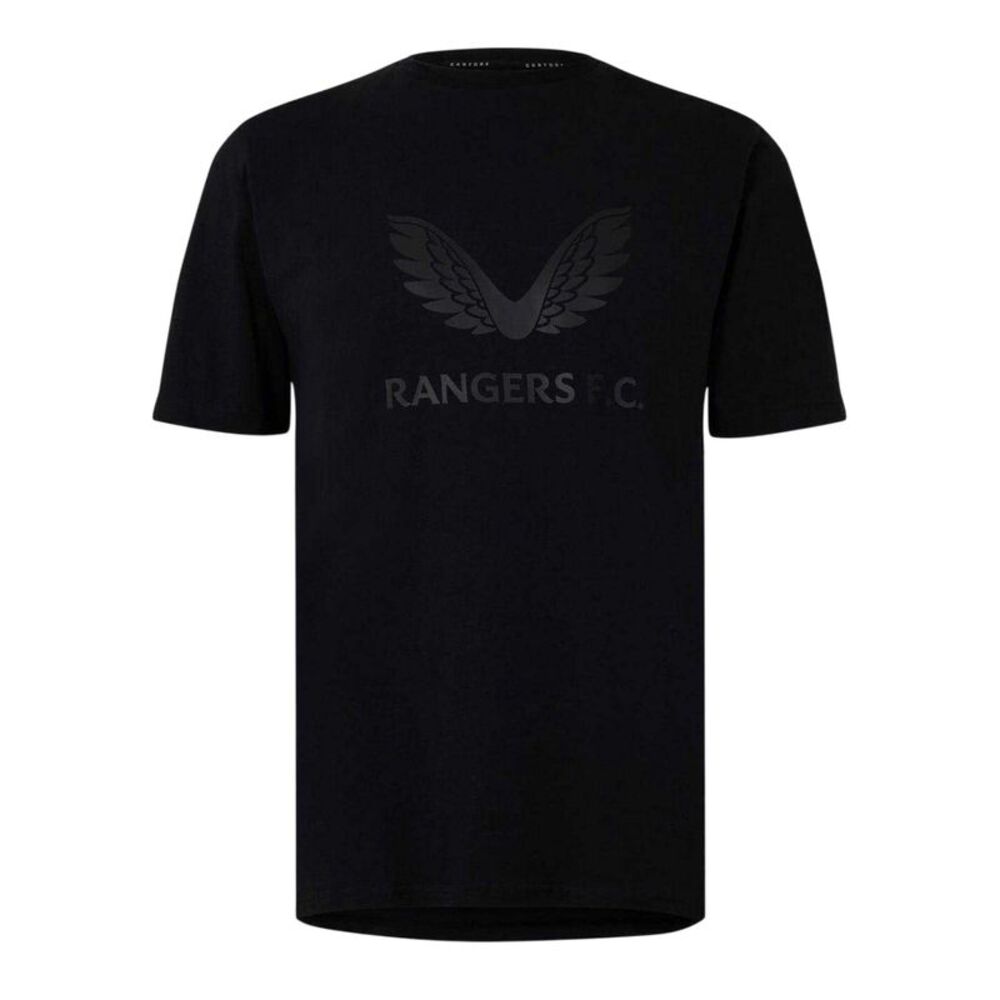 Castore Mens Rangers FC Logo Regular T-Shirt / Black